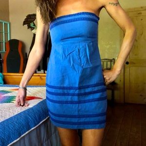 Old Navy strapless blue dress